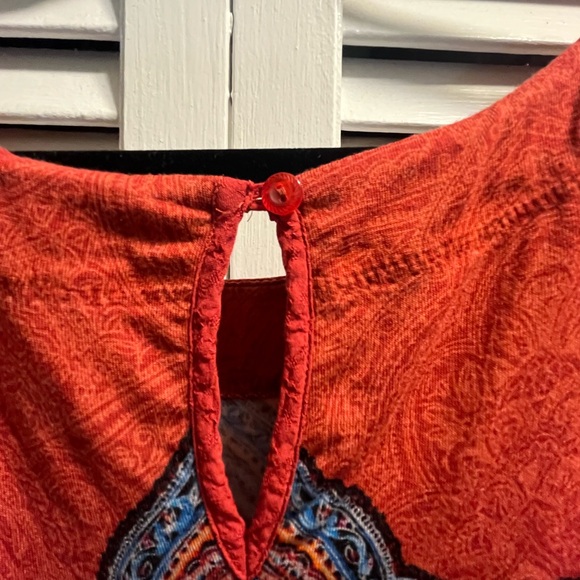 Anthropologie Akemi + Kin Color Block Paisley Boho Blouse Womens M Tunic - Picture 7 of 8